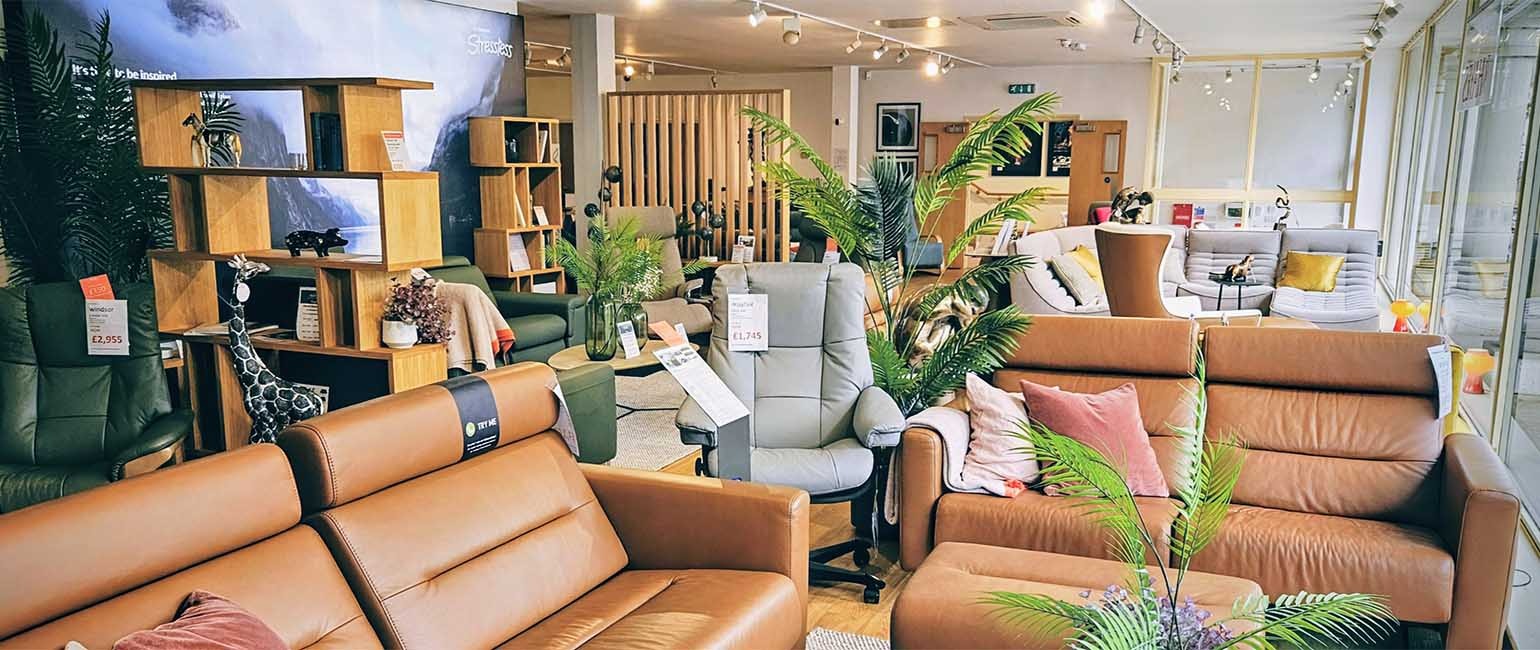 Our contemporary showroom is located across the road from our main store.
Here you will find a wealth of stunning contemporary designs, including Stressless and Fama.