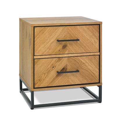 Riley Rustic Oak 2 Drawer Bedside Chest Riley Rustic Oak 2 Drawer Bedside Chest
