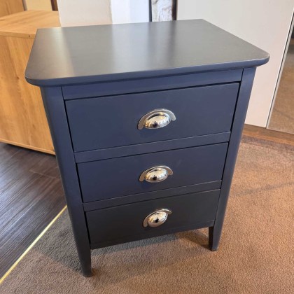 Showroom Clearance: Capri 3 Drawer Bedside Cabinet in Charcoal Showroom Clearance: Capri 3 Drawer Bedside Cabinet in Charcoal