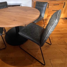 Showroom Clearance: Zap 120cm Soild Oak Dining Table & 4x Callum Dining Chairs