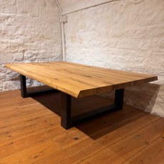 Showroom Clearance: Florence 150cm x 90cm Oak Coffee Table with Metal Legs Showroom Clearance: Florence 150cm x 90cm Oak Coffee Table with Metal Legs