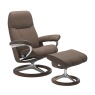 Stressless Consul Chair & Stool with Signature Base QUICKSHIP Stressless Consul Chair & Stool with Signature Base QUICKSHIP